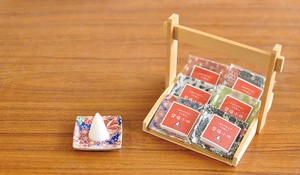 Feng Shui Salt Mini Dish Square Shape Flower Japanese Pattern Ornament