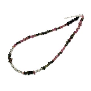 Opal/Tourmaline Silver Chain Necklace sliver