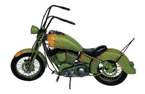 ブリキのおもちゃ（motorcycle green）【27226】