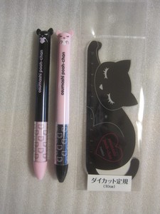 猫のぷーちゃん　mimiボールペンとダイカット定規　日本製