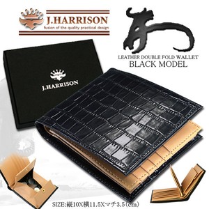 【J.HARRISON】クロコ型押しショートウォレット　折り財布　JWT-008
