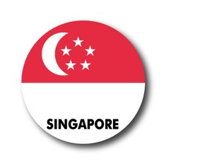 国旗缶バッジNO. CBFG-034　SINGAPORE（シンガポール）