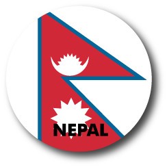 国旗缶バッジNO. CBFG-045　NEPAL（ネパール）