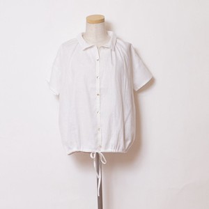 Button Shirt/Blouse Cotton Linen Cotton Washer Made in Japan