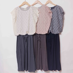 洋装/连衣裙 异材质拼接/对接 洋装/连衣裙 棉 自然 日本制造