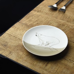 Mino ware Main Plate Miyama Polar Bears Western Tableware 13cm Made in Japan