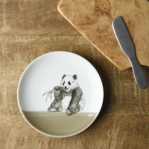 美浓烧 大餐盘/中餐盘 深山 西式餐具 熊猫 13cm 日本制造