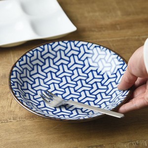 和ごころ 20.5cmパスタ皿カレー皿 組亀甲 日本の伝統模様[日本製/美濃焼/和食器]