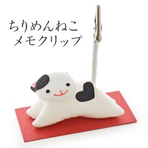 Crape Memo Pad Clip Ornament Handmade Japanese Craft Souvenir