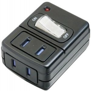 ヤザワ 雷サージ付省エネタップ2個口黒 Y02FUSK210BK
