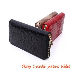 Crocodile Leather type Push Wallet Single