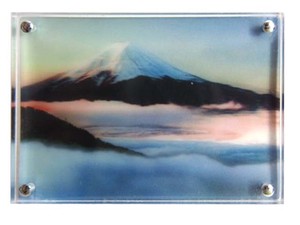 浮き出る3Dフォトマグネット　富士山と朝焼け◆外国人観光客向け.お土産◆