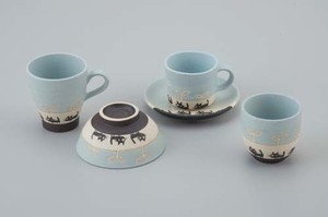 Everyday cat Blue Rice Bowl Japanese Tea Cup Mug Coffee Cup Plate