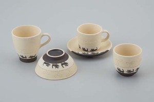 Everyday cat Yellow Rice Bowl Japanese Tea Cup Mug Coffee Cup Plate