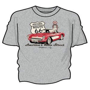 セール品【RT 66】Tシャツ RT 66 '57 コルベット 66-BC-SF9198-HG ヘザーグレー
