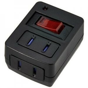 ヤザワ 雷ガード・ブレーカー機能付き省エネタップ2個口ブラック Y02FUBHKS210BK