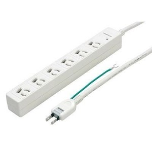 ヤザワ 3P抜け止めマグネットタップ6個口2m白 Y02JKNP602WH