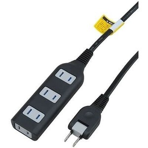 ヤザワ 耐トラ付タップ4個口1mブラック Y02S401BK