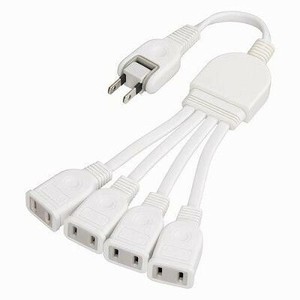 ヤザワ ACアダプター用4分配延長コードホワイト Y02V4002WH