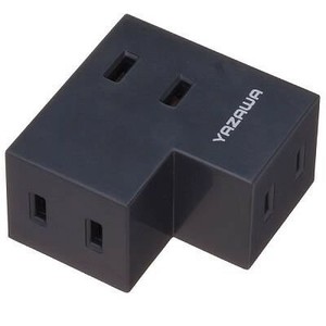 ヤザワ 耐トラ付Lタップ3個口黒 Y02FSU300BK