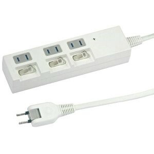 ヤザワ 個別スイッチ付節電タップ3個口3m白 Y02BKS333WH