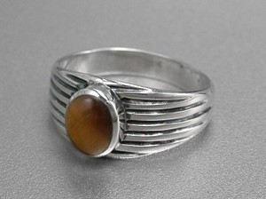 Silver-Based Tiger's Eye Ring sliver Rings