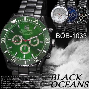 Clock/Watch Men's Watch Wrist Watch Design Chronogram Black Metal Band 1033