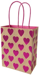 【クラフトギフトバッグM　Heart 】★バレンタイン テイクアウト ギフト バッグ 紙袋 ラッピング