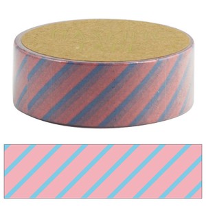 Washi Tape Diagonal Stripe Pink & Blue 15mm