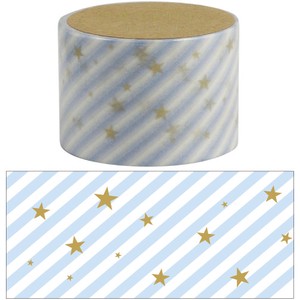 【マスキングテープ30mm slant star_blue】星型 ストライプ 雑貨 手帳