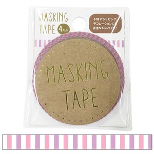 Washi Tape Washi Tape Pink Stripe Pastel Colour 4mm