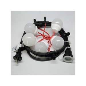 LED電球一体型提灯コード 防水仕様 屋外用 5灯 全長2.5m 防水プラグ・防水コネクタ付 CCLB025L05P05