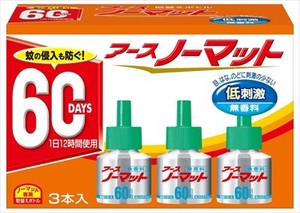 アース製薬　アースノーマット　取替えボトル60日用　無香料3本入【 殺虫剤・ハエ・蚊 】