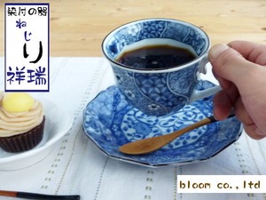 長期欠品中　染付ネジリ祥瑞　コーヒーカップソーサー　美濃焼　日本製