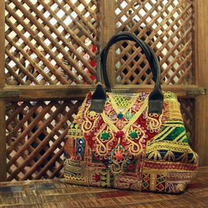 Mirror Work Embroidery Tote Bag