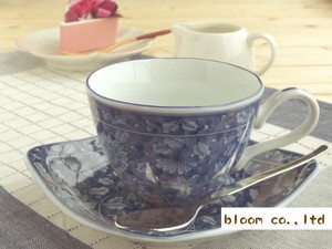 生産中止売切れ御免　染付濃菊　コーヒーカップソーサー　美濃焼　日本製