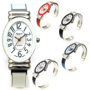 シンプルなデザインのカラーバングルウォッチ　レディース腕時計