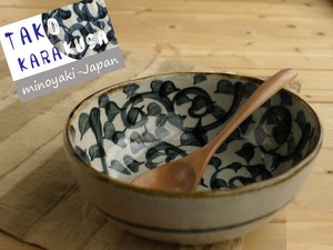 SOMETSUKE Tako-Karakusa Oval bowl Mino Ware Made in Japan