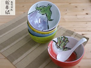 Set Letter Donburi Bowl Mino Ware Made in Japan