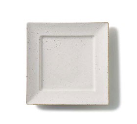 深山(miyama.) cadre-カードル- 角24cmプレート 白窯変釉[日本製/美濃焼/和食器]