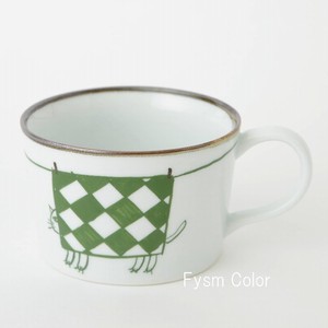 39（サンキュー）カップ　洗濯ネコ　波佐見焼　手描き　日本製　マグカップ