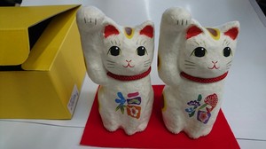 福招き　和紙タイプのペア招き猫　日本製　在庫処分