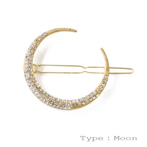 Crystal pin Stone Hairpin Diamond Star Moon