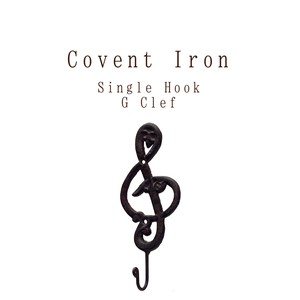【SALE】Covent Iron コベントアイアン[シングルフック”G Clef”]＜アイアン雑貨＞