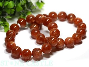☆高品質☆【天然石ブレスレット】サンストーン (5A) (約13〜13.5mm) 【天然石 パワーストーン】