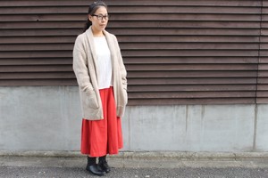 【2018秋冬】日本製　ウールフラノタックギャザースカート　№616334