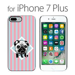 Phone Case Pug Stripe black