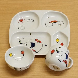 波佐見焼 こども食器 ぞうさん 動物 茶碗 (プレート／飯碗／マグ) 日本製 かわいい