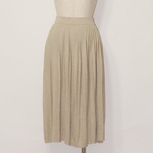 Skirt Pleated Long Skirt Spring/Summer Cotton Natural