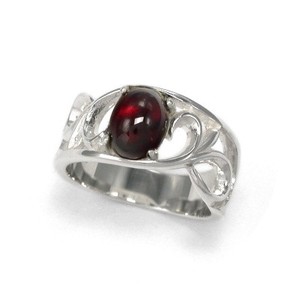 Silver-Based Garnet Ring sliver Rings Floral